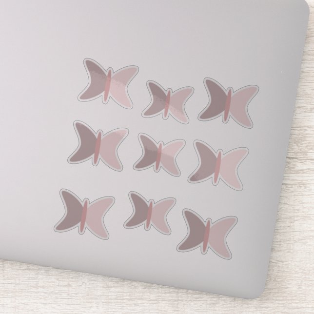 Boho Butterflies Pink Earthy Tones (Detail)