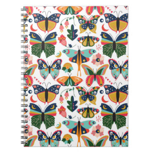 Boho Butterflies: Seamless Wallpaper Pattern. Notebook