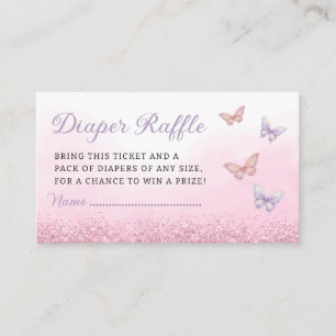Boho Butterfly Baby Shower Diaper Raffle Ticket  Enclosure Card