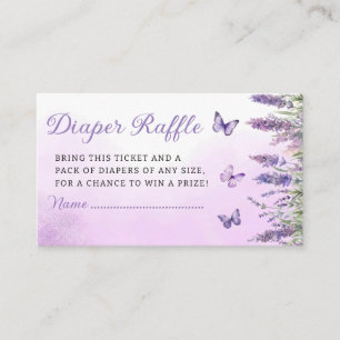  Boho Butterfly Baby Shower Diaper Raffle Ticket Enclosure Card