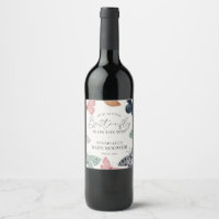 Boho Butterfly Baby shower Étiquette de vin