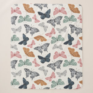 Boho Butterfly Baby Shower Gift Sherpa Blanket