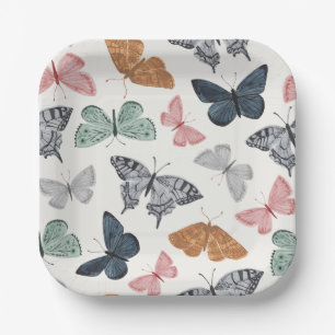 Boho Butterfly Baby Shower Tableware Paper Plate