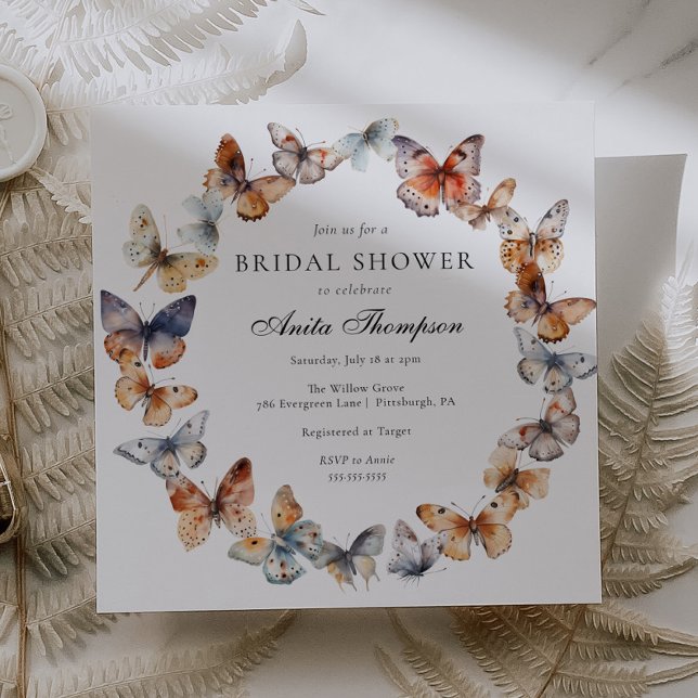 Boho Butterfly Bridal Shower Invitation (Creator Uploaded)