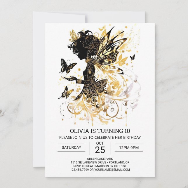 Boho Butterfly Fairy Birthday Delight Invitation (Front)