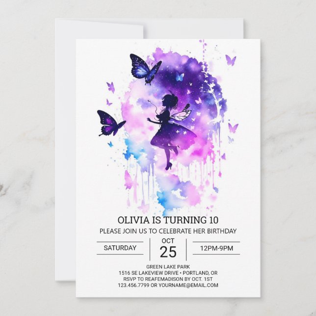 Boho Butterfly Fairy Birthday Delight Invitation (Front)