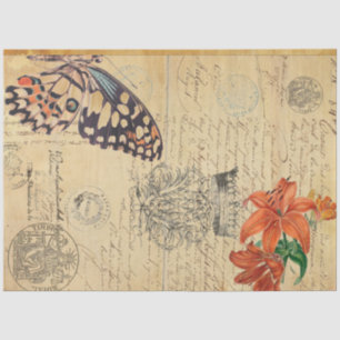 Boho Butterfly Left  18lb Decoupage Sheet
