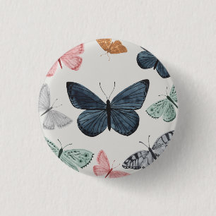 Boho Butterfly Party Accessories Favours 1 Inch Round Button