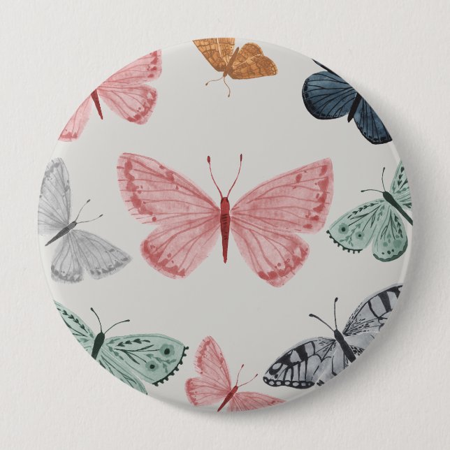 Boho Butterfly Party Accessories Favours 4 Inch Round Button (Front)