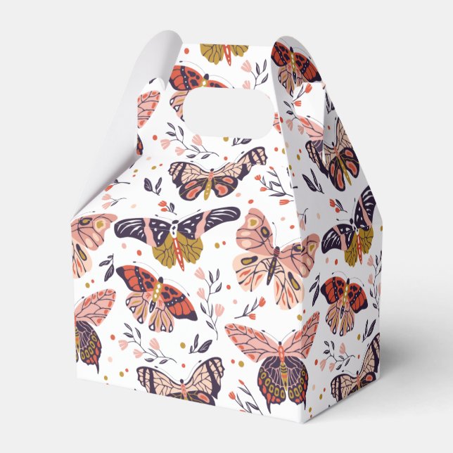 Boho Butterfly Pattern Favor Box (Front Side)