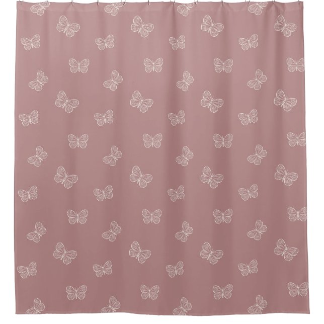 Boho Butterfly Pattern Neutral Modern Pink Mauve (Front)