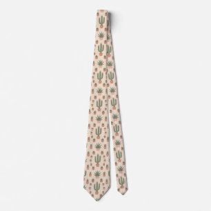 Boho Cacti Pattern Tie
