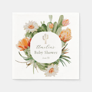Boho Cactus Baby Shower Napkin