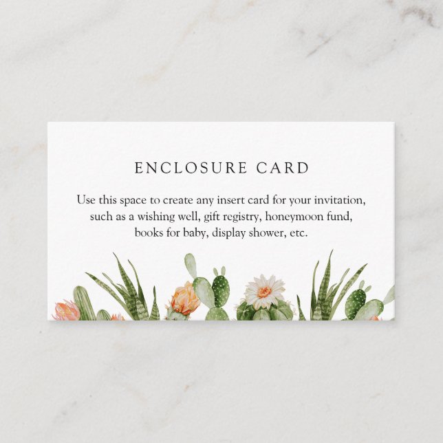 Boho Cactus Custom Enclosure Card (Front)