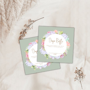 Boho Cactus Desert Diaper Raffle Baby Shower Enclosure Card