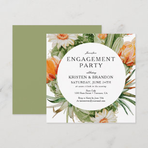 Boho Cactus Desert Engagement Party  Invitation
