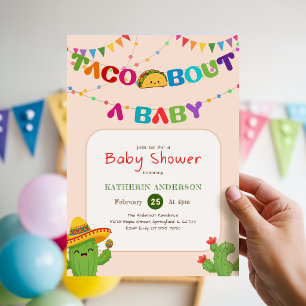 Boho Cactus Fiesta Taco Bout a Baby Shower Invitation