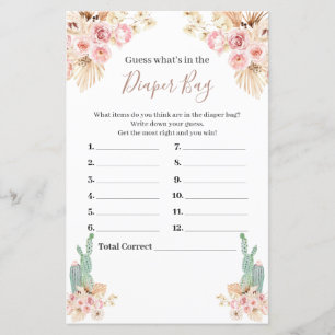 Boho Cactus Floral Guess What's In the Diaper Bag