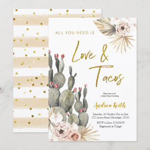 Boho Cactus Love and Tacos Bridal Shower Invitatio Invitation