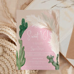 Boho cactus pampas arch pink earth tone Sweet 16 Invitation<br><div class="desc">Tropical Boho desert green cactus and pampas grass Sweet 16 birthday party invite with wild cacti,  pampas watercolor, arch shaped with muted earth tones with light beige and terracotta colours with dusty pink arch.</div>