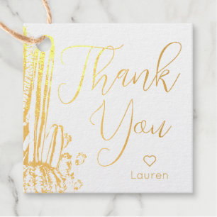Boho Cactus Personalized Gold Foil Thank You Tag