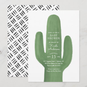 Boho Cactus Southwestern Baby Shower Invitation