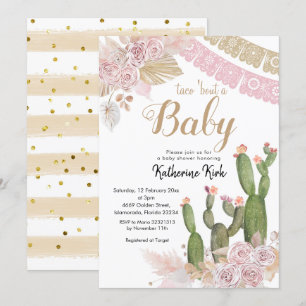 Boho Cactus Taco à propos d'une invitation pour bé