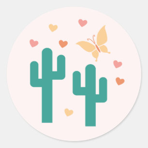 Boho Cactus Valentine's Day Sticker