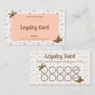 Boho Cafe Loyalty Card Stamp