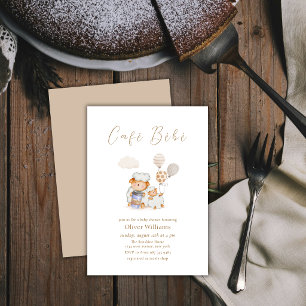 Boho Café Mommy Sheep Balloon Coffee Baby shower Invitation