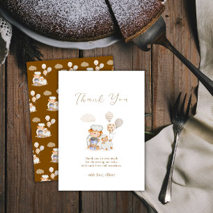 Boho Café Mommy Sheep Balloon Coffee Baby shower Thank You Card