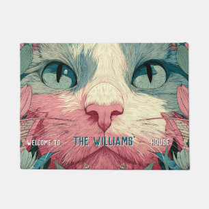 Boho Calico Cat Mom Dad Home Decor Out Door Carpet Doormat