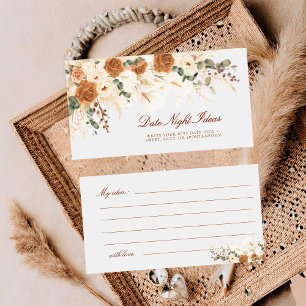 Boho Calla Lilies Date Night Ideas Mini Ticket Card