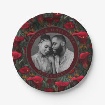 Boho Calle Lilies Plates For Backyard Wedding