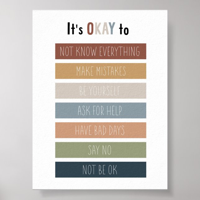 Boho calming corner it is ok to poster (Front)