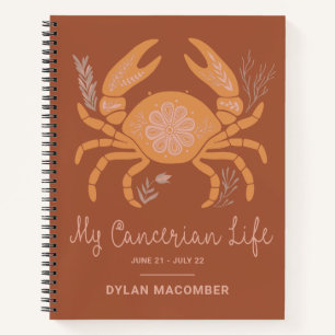 Boho Cancer Zodiac Astrology Personalized Journal