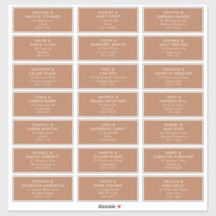 Boho Caramel Mocha Wedding Guest Address Labels