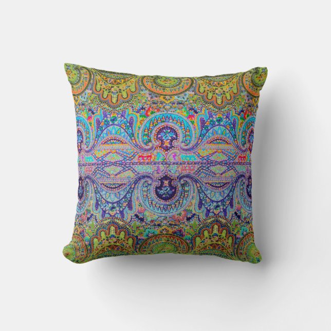 Boho Caravan 2.0 Customizable Throw Pillow (Front)