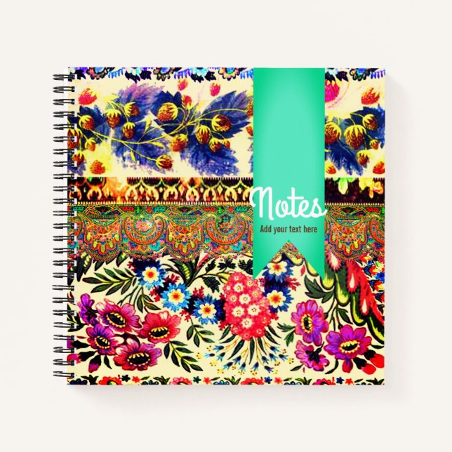 Boho Caravan Aqua Notebook (Front)