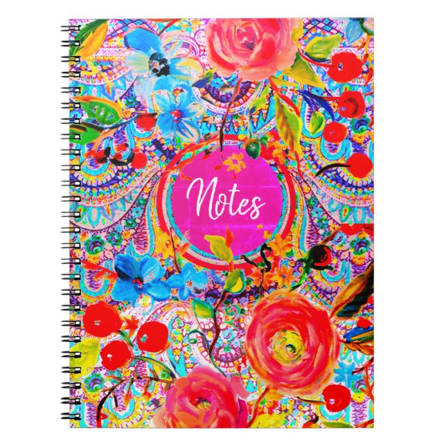 Boho Caravan Floral Notebook (Front)