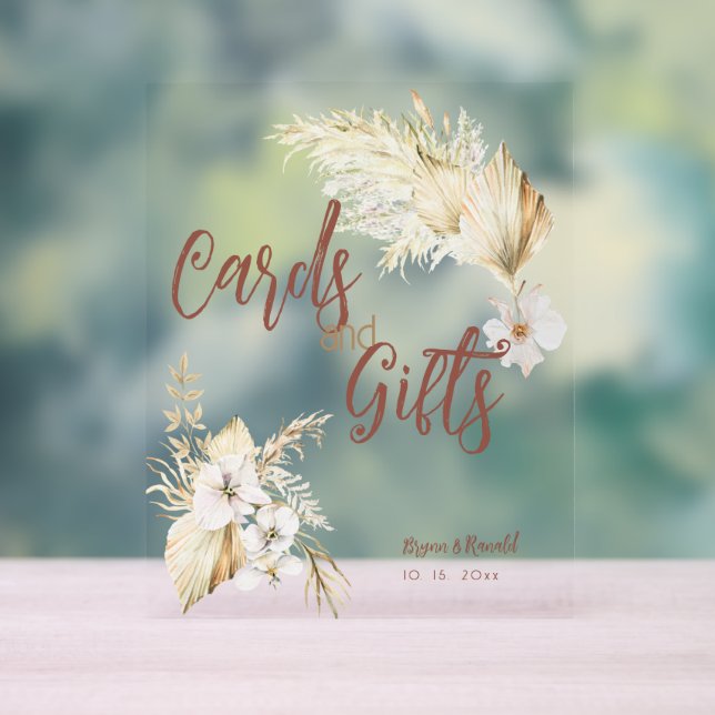 Boho Cards, Gifts, and Bouquets Acrylic Sign (Neutral)