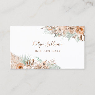 Boho carte de visite fleurs délicates