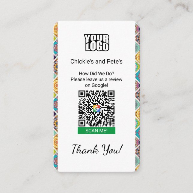 BOHO Carte de visite Google Review avec Google Map (Devant)