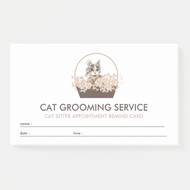 Boho Cat Groomer Post-it Notes (Front)
