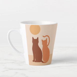 Boho Cats Sunset Desert Latte Mug