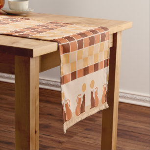Boho Cats Sunset Desert Short Table Runner