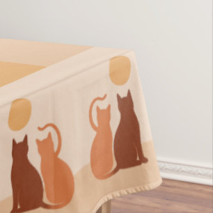 Boho Cats Sunset Desert Tablecloth