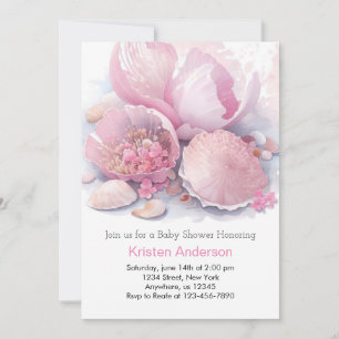 Boho Celebration by the Ocean Girl Baby Shower Invitation