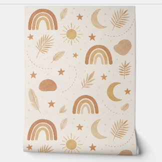 Boho Celestial Arc-en-ciel papier peint - Chaud