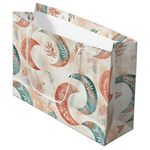 Boho Celestial Floral Moon Pattern (2) Large Gift Bag
